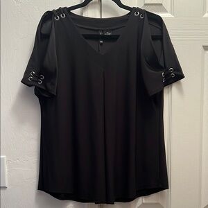 Black Cold Shoulder Top